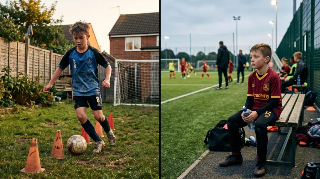 Comparison between home football training and limited time in club sessions