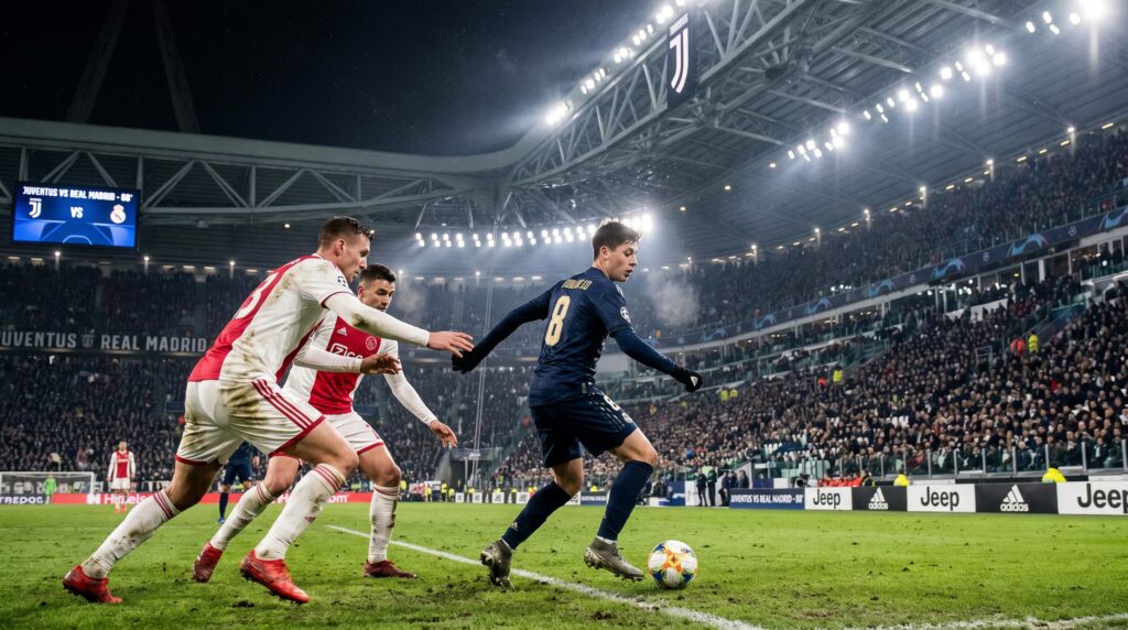 Young midfielder controlling the tempo in modern football match 2026