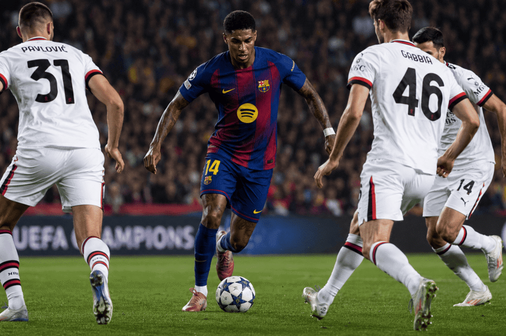 Marcus Rashford wearing Barcelona's number 14 shirt during the 2025-26 season