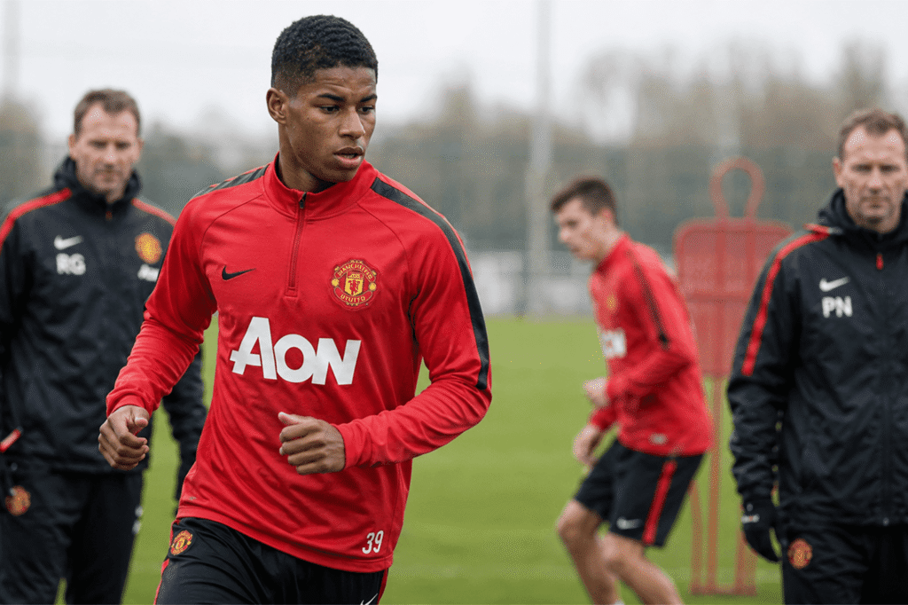 Marcus Rashford during his Manchester United academy years
