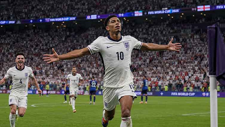 Jude Bellingham wearing England number 10 jersey during FIFA World Cup 2026