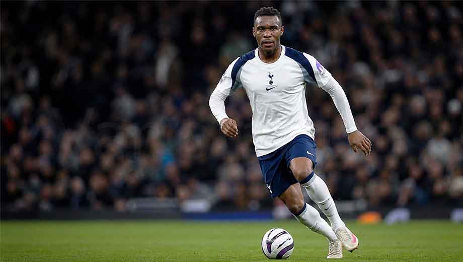 Destiny Udogie attacking for Tottenham as an upcoming defender 2026